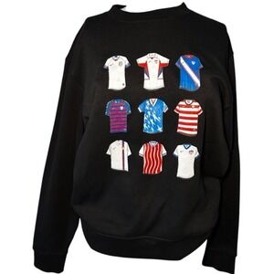 Art of Football Sweatshirt Medium Black USA Soccer Jersey Graphic Crewneck